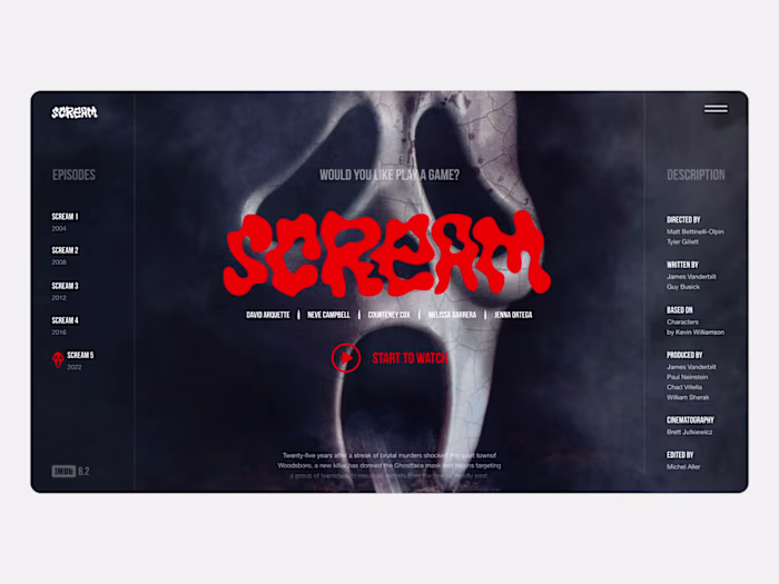  Scream Homepage Concept 
