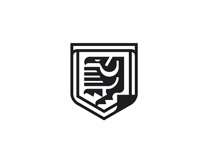 Eagle heraldic bird shield logo captures the spirit of stren...