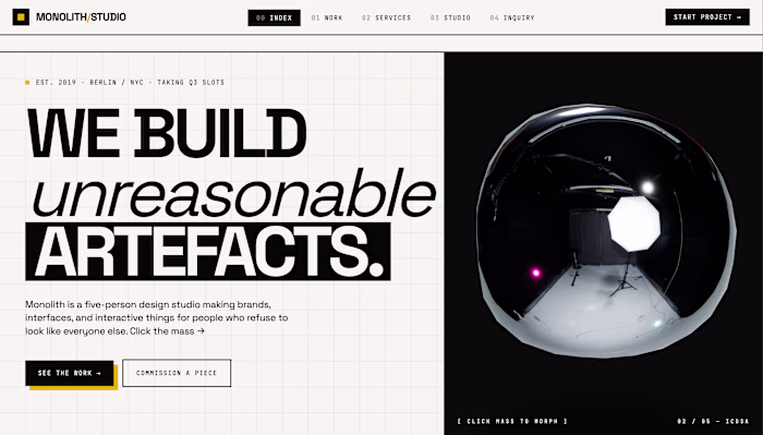 Monolith Studio — Premium Creative Agency Website Experience