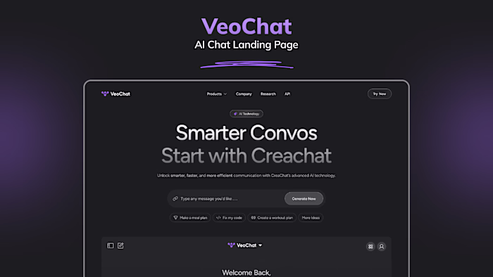 VeoChat- AI Chat Landing Page