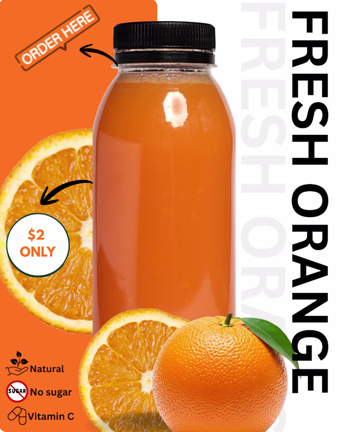 Fresh Orange Juice Social Media Ad Design