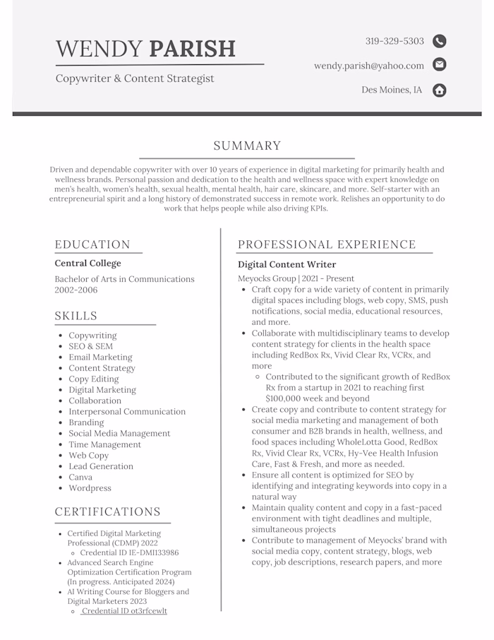 My CV