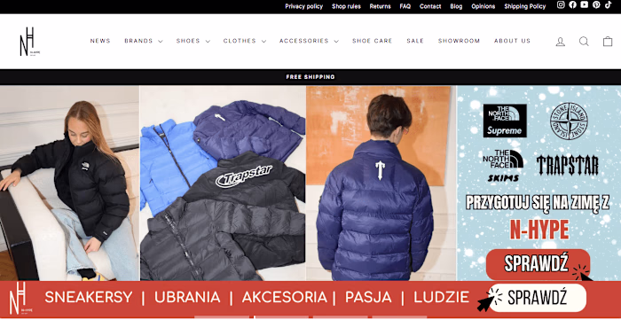 Shopify Store Redesign for N-hype Store
