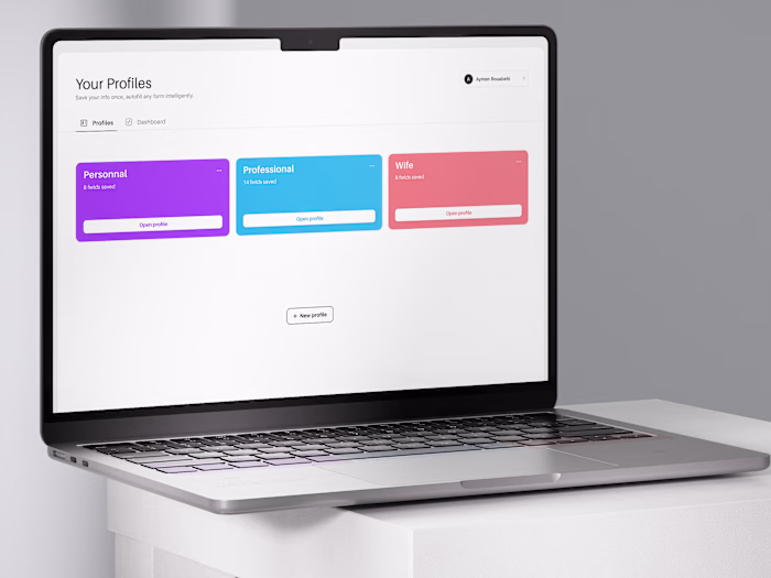 Designed a software to prefill every form with your profile
