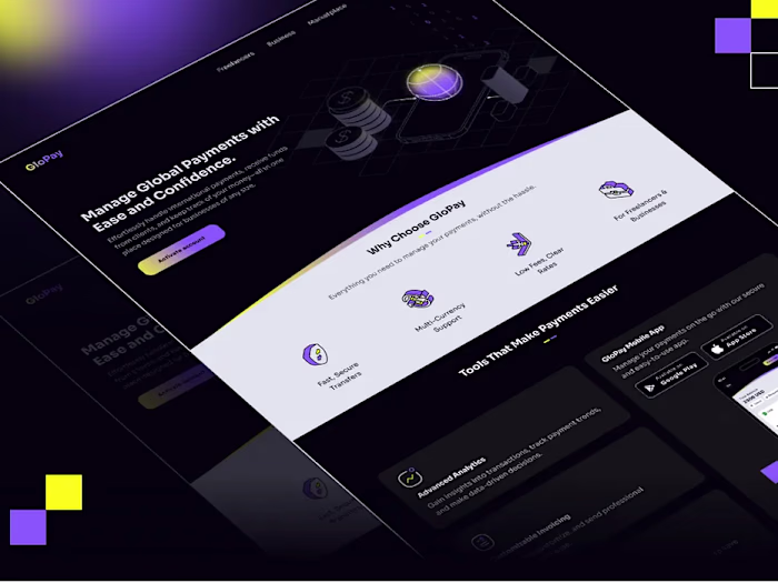 GloPay Home Page Design