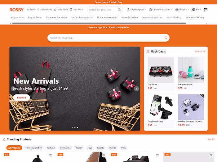An E-Commerce store 