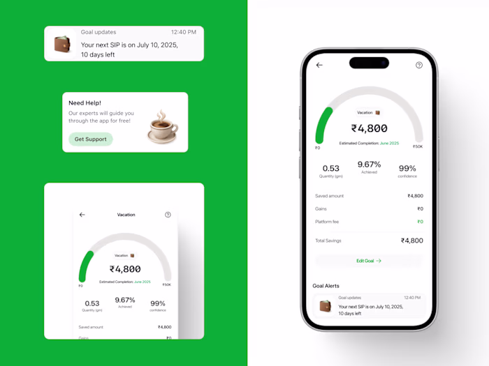 Making Goal Based Savings Easier - Pluto Money Redesign