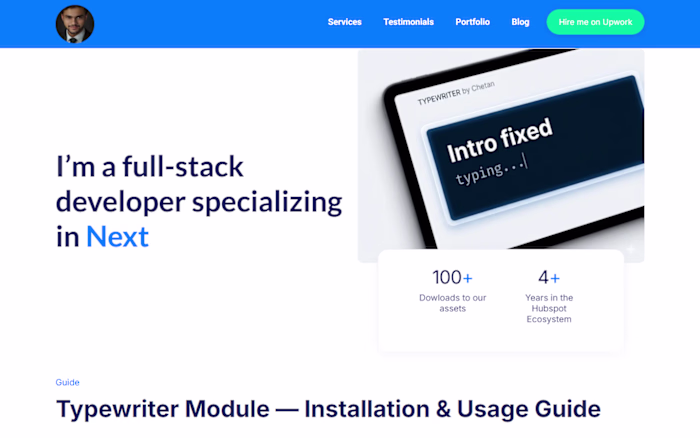 Typewriter — HubSpot Marketplace Module