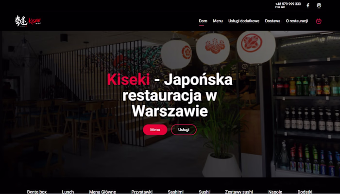 Kiseki Restaurant Website Design
