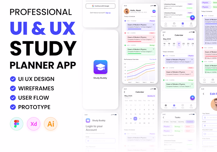 Study Planner App UI/UX –