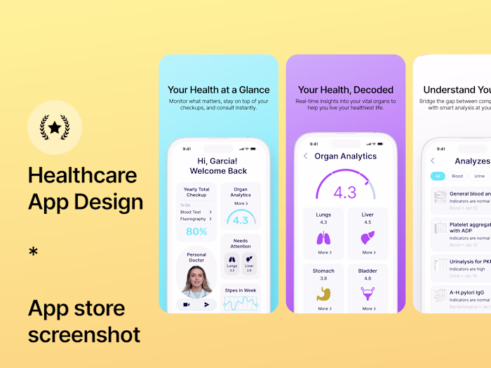 Healthcare App Store Screenshots Design