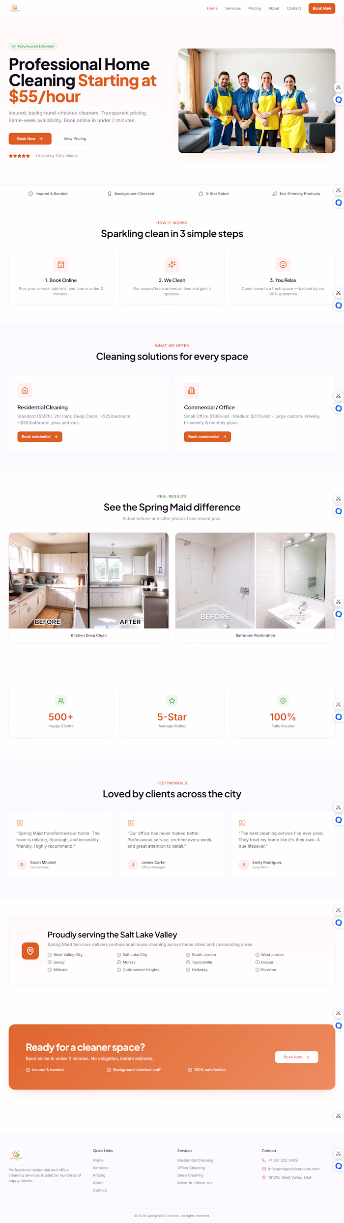 Gohighlevel Website Design for SpringMaid