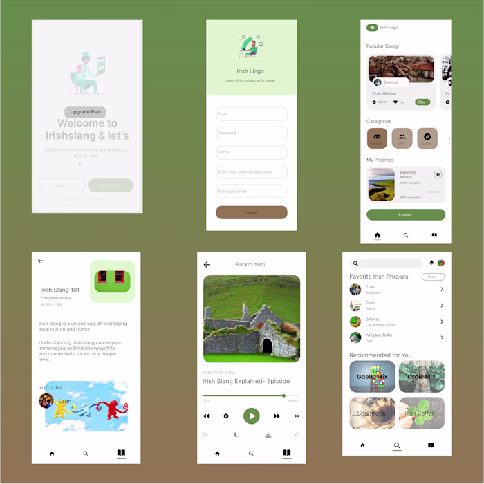 Irish language learning app design