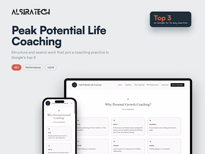 Peak Potential Life Coaching SEO Case Study