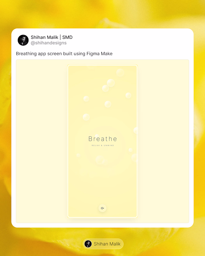 Breathing app screen built using Figma