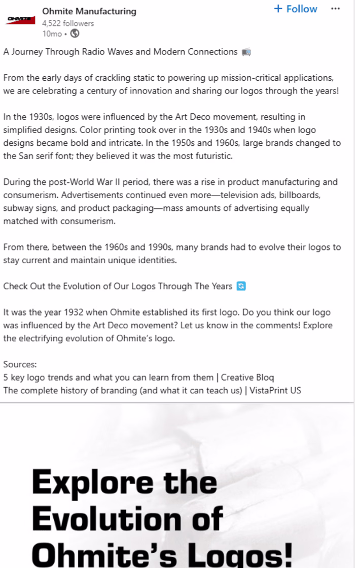 LinkedIn Post: Evolution of Logos