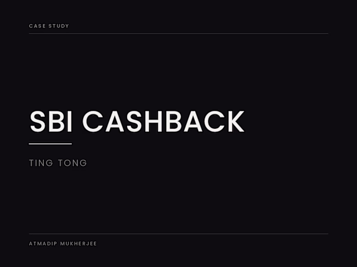 SBI Cashback Card — Ting Tong