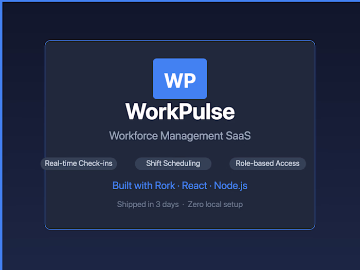 WorkPulse — Workforce Management SaaS Built on Rork