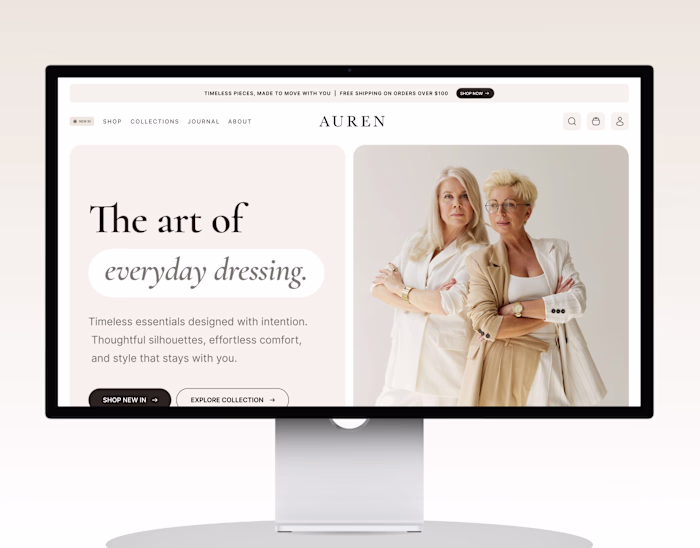 AUREN — A Wardrobe, Well Considered | Website Design