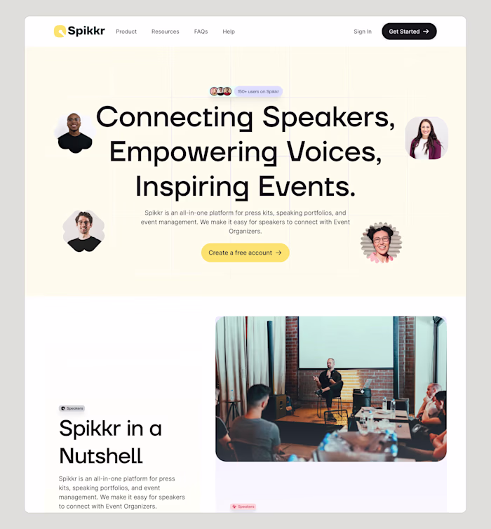 Spikkr: Reimagining the Speaker's Digital Presence