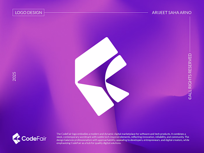 Letter 'C' + 'F' - Logo for a Digital Product Marketplace (D...