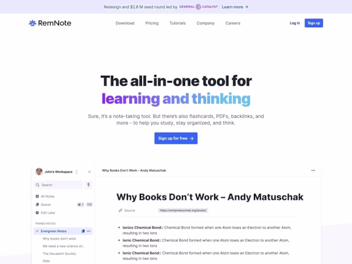 Digital Notebook Website (Webflow)