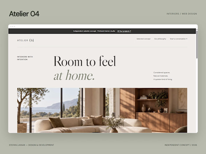Atelier 04 — Interior Studio Website