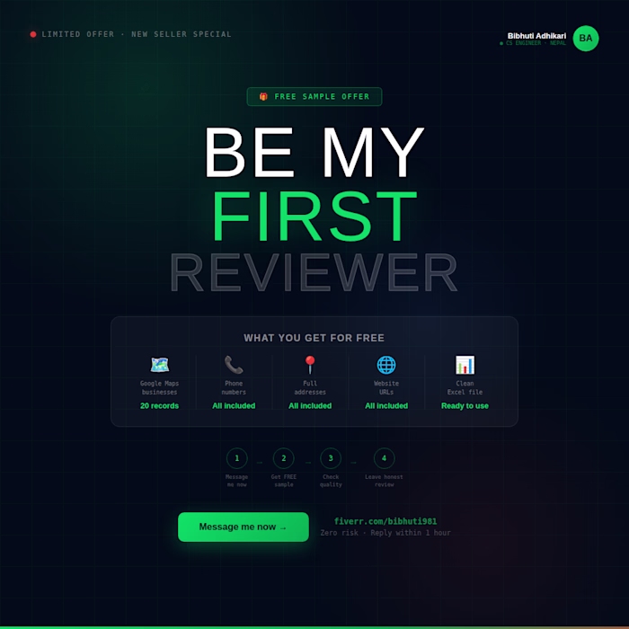 🎁 Be my FIRST reviewer
