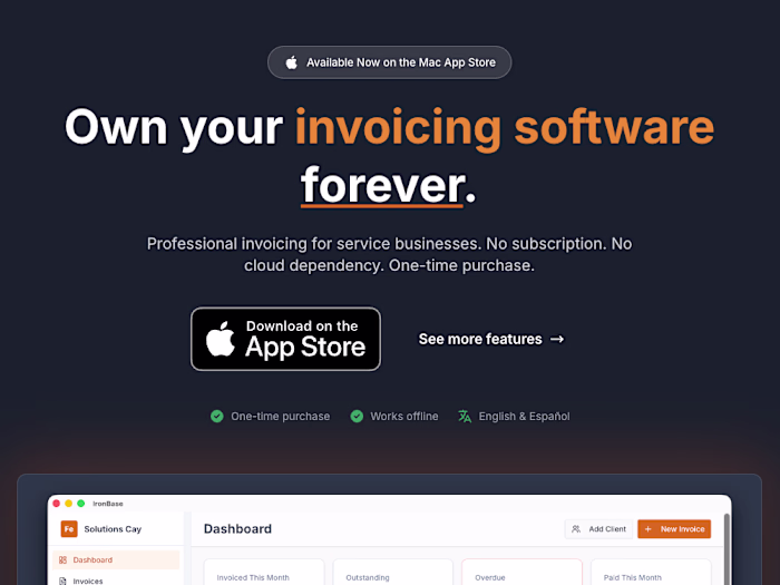 IronBase — Invoicing Software for Small Businesses