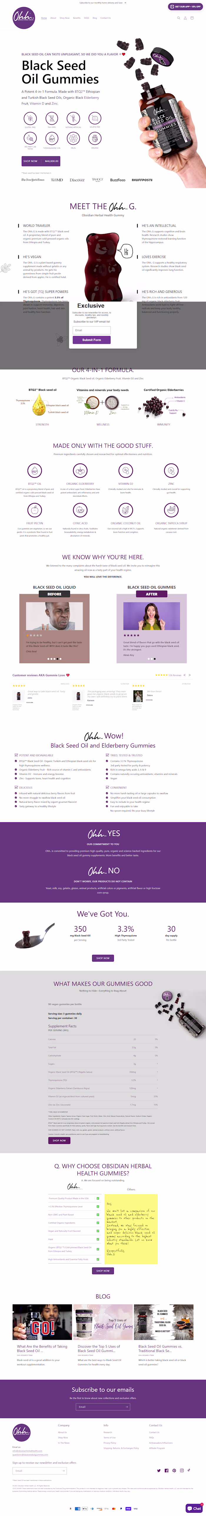  Black Seed Oil Gummies Shopify Store Design & Optimization