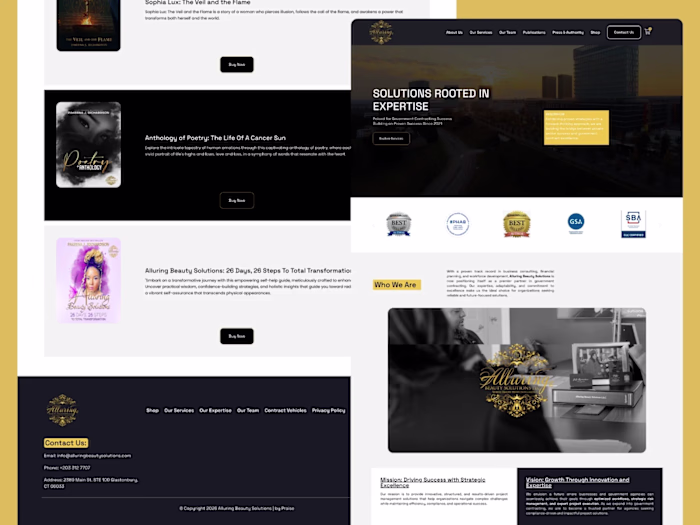 Modern One-Page Website Redesign for Alluring Beauty Solutions