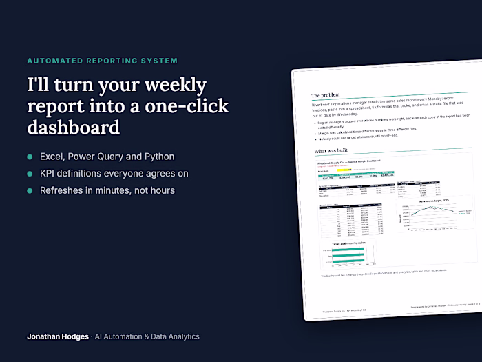 KPI Reporting Hub for a Distributor (sample)