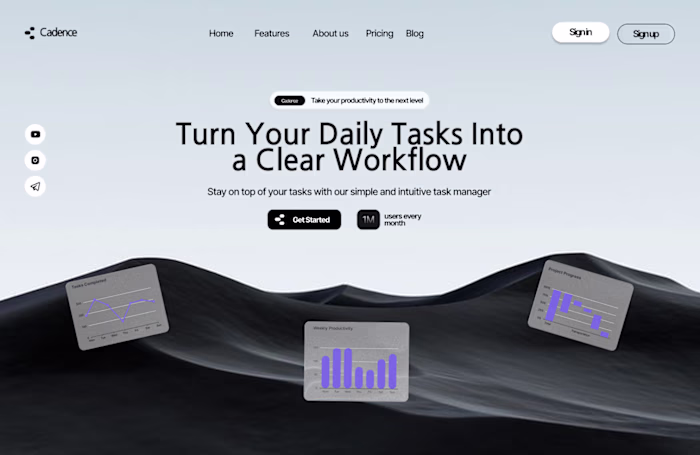 Cadence — Productivity SaaS Landing Page