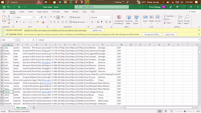 Leand generation and data scraping