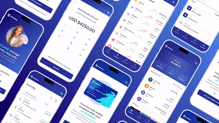 Fortress Trust - Blockchain Mobile App & Dashboard Design