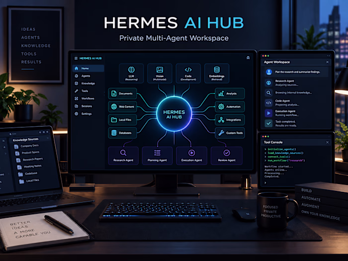 Hermes AI Hub — Private Multi-Agent Workspace