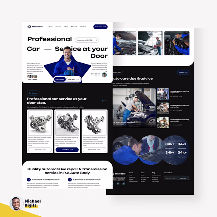 Modern mechanic website design and redesign | Wix :: Behance