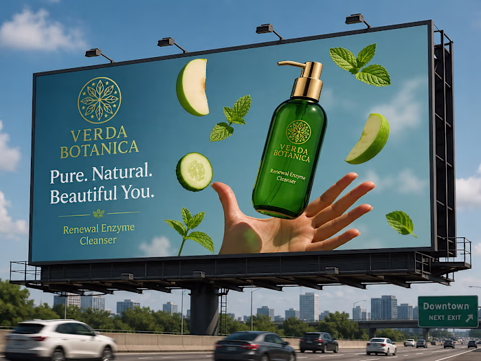 Cinematic AI Billboard Transformation for Verda Botanica