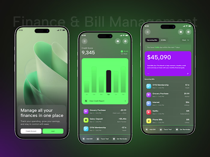 Personal Finance & Bill Management Mobile App