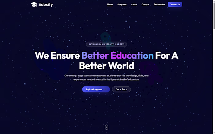 3D university website concept built