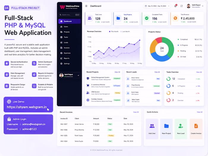 Full-Stack PHP & MySQL Web