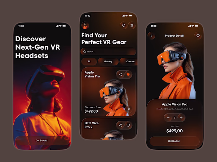 VR Headset E-Commerce Mobile App