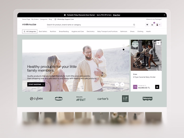 Minikmucize Premium E-commerce Website UI/UX Design by Beew