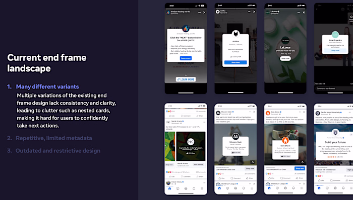 Facebook Monetization End Frame System