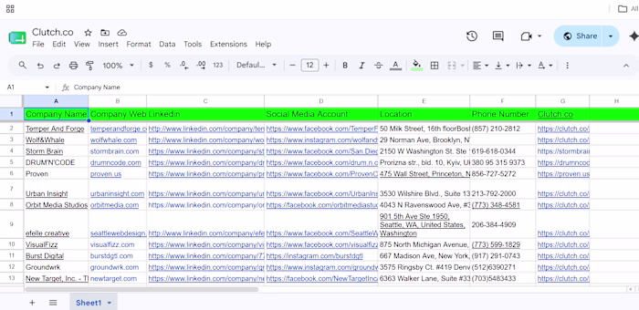 I find Companies Data Using