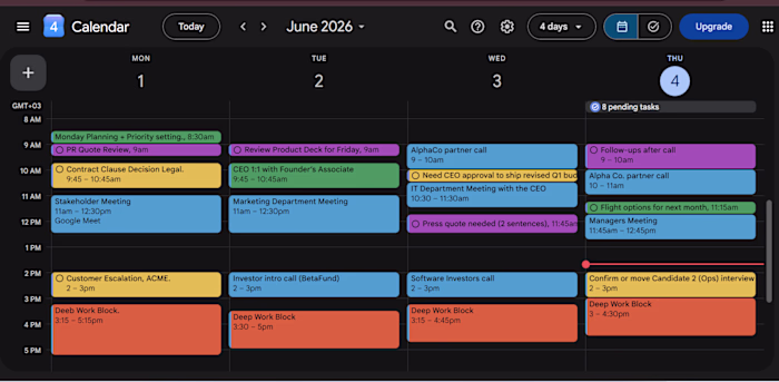 Calendar & Time Zone Management