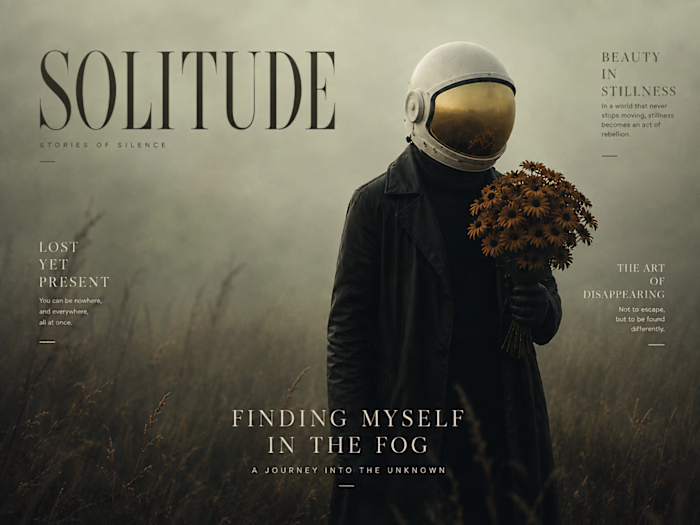 AI-designed cover, editorial concept exploring solitude and ...