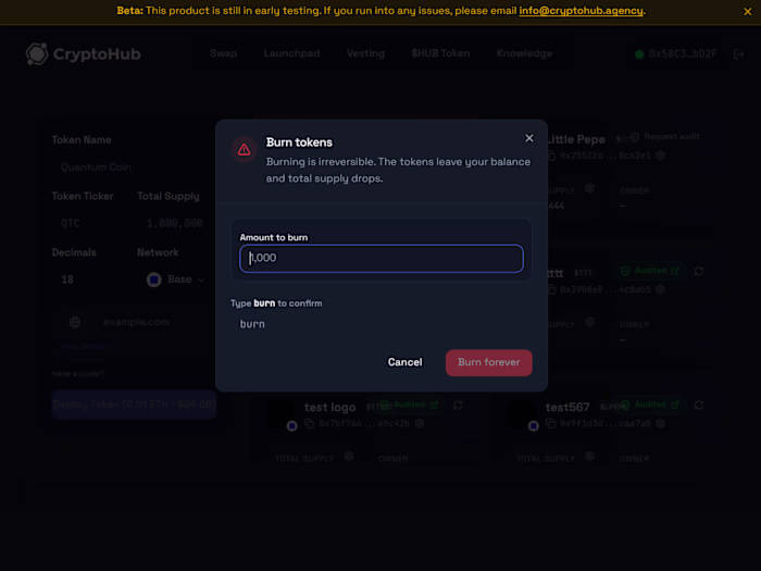 Development of No-Code ERC20 Token Factory Platform