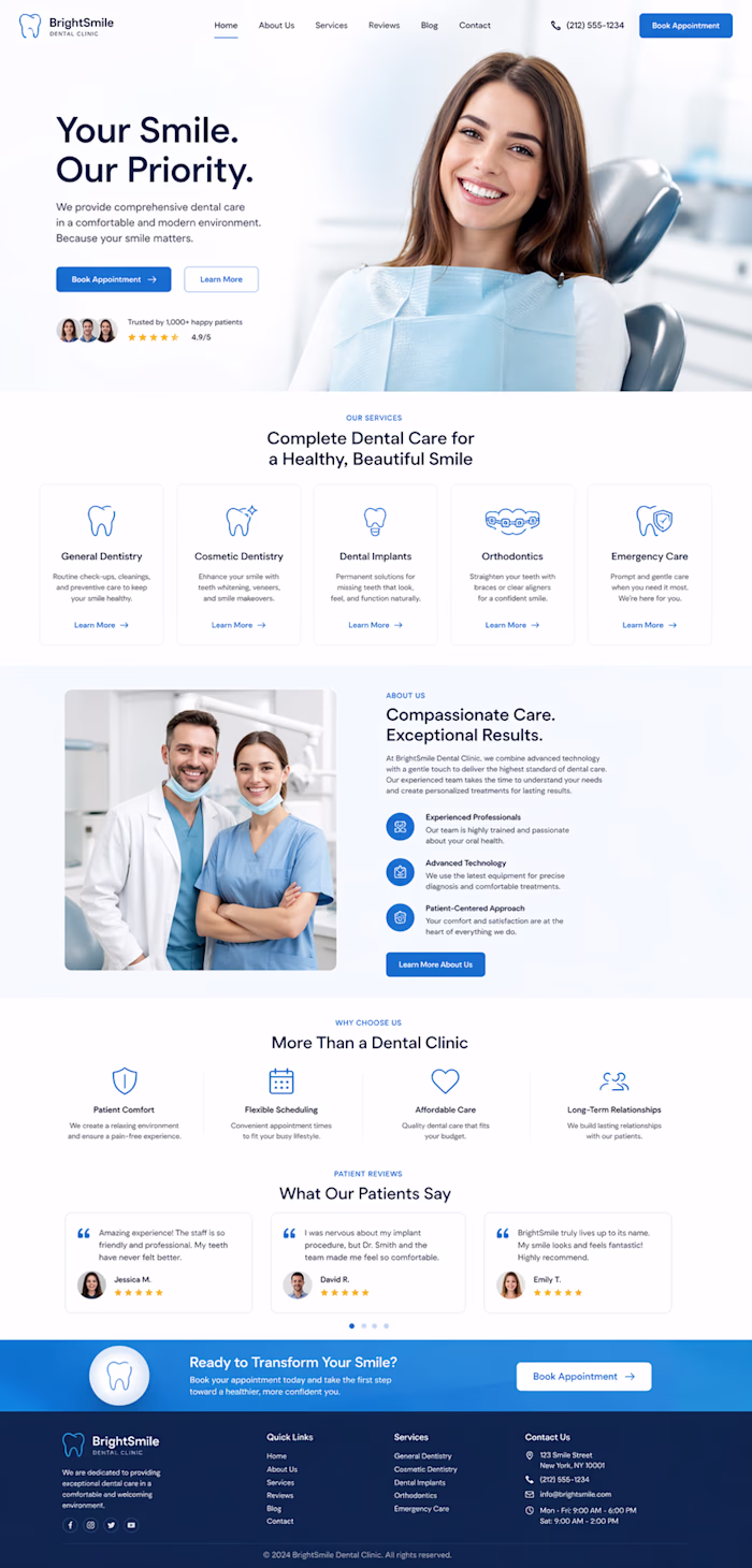 Dental Clinic Website Redesign 🦷
A