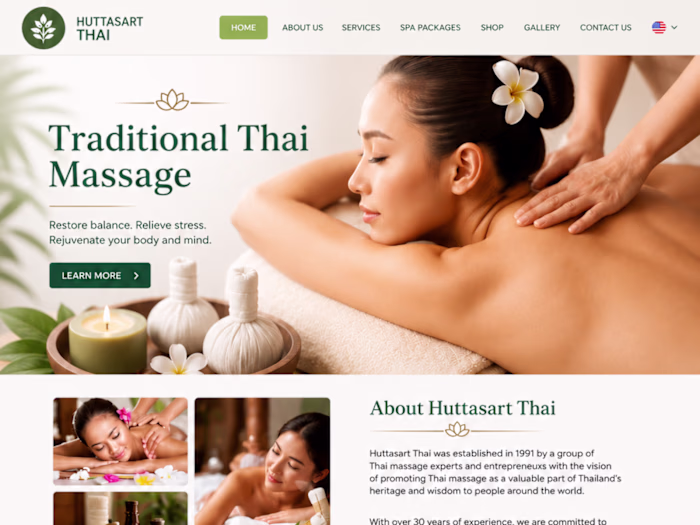 Huttasart Thai: Premium Spa Website